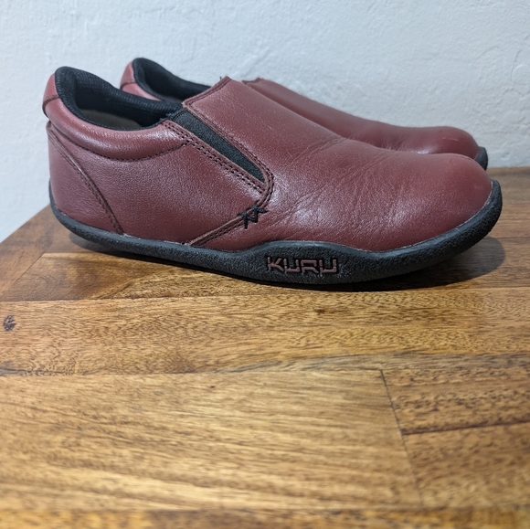 Kuru Kivi Red Leather Slip On Loafer Arch Support Comfort Shoes Women's Size 8.5 - Picture 1 of 10